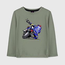 Лонгслив хлопковый детский Yamaha racing team Racer, цвет: авокадо