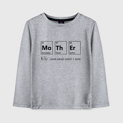 Лонгслив хлопковый детский MoThEr химические элементы, цвет: меланж