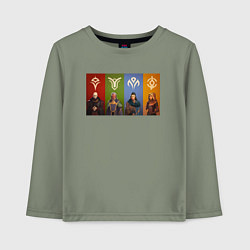 Лонгслив хлопковый детский Dune расы, цвет: авокадо
