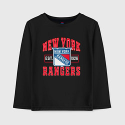 Лонгслив хлопковый детский NY RANGERS NHL НЬЮ-ЙОРК РЕЙНДЖЕРС, цвет: черный