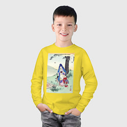 Лонгслив хлопковый детский Picnic Пикник, цвет: желтый — фото 2