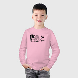 Лонгслив хлопковый детский Мандзиро арт, цвет: светло-розовый — фото 2