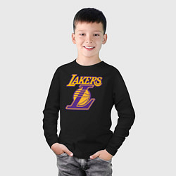Лонгслив хлопковый детский Lakers Лейкерс Коби Брайант, цвет: черный — фото 2