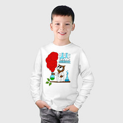 Лонгслив хлопковый детский Сова химик, цвет: белый — фото 2