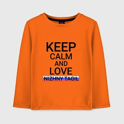 Лонгслив хлопковый детский Keep calm Nizhny Tagil Нижний Тагил, цвет: оранжевый