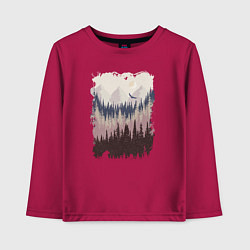 Лонгслив хлопковый детский Дикая природа, цвет: маджента