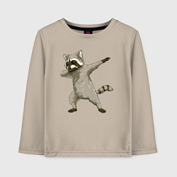 Лонгслив хлопковый детский Даб енот, цвет: миндальный
