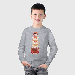 Лонгслив хлопковый детский Геншин импакт chibi clee, цвет: меланж — фото 2