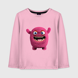 Лонгслив хлопковый детский FLUFFY COLORED MONSTER, цвет: светло-розовый