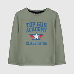 Лонгслив хлопковый детский TOP GUN Academy Class of 85, цвет: авокадо