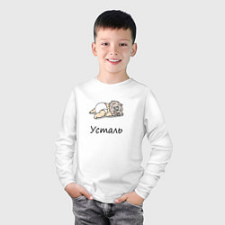 Лонгслив хлопковый детский Уставший Иноске Клинок, уничтожающий демонов, цвет: белый — фото 2
