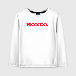 Лонгслив хлопковый детский HONDA ХОНДА LOGO спина, цвет: белый