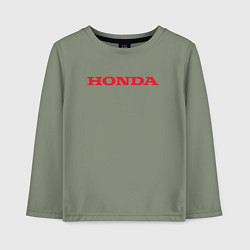 Лонгслив хлопковый детский HONDA ХОНДА LOGO спина, цвет: авокадо