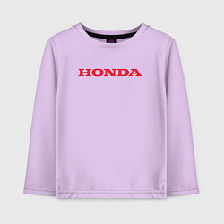 Лонгслив хлопковый детский HONDA ХОНДА LOGO спина, цвет: лаванда