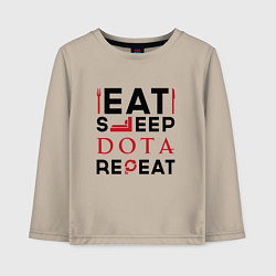Детский лонгслив Надпись: Eat Sleep Dota Repeat
