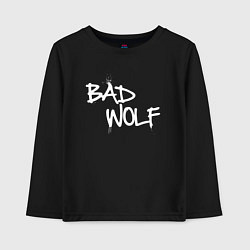 Лонгслив хлопковый детский Bad Wolf злой волк, цвет: черный