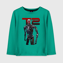 Лонгслив хлопковый детский Terminator 2 - T800, цвет: зеленый