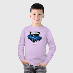Лонгслив хлопковый детский Рожденный водить авто, цвет: лаванда — фото 2