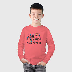Лонгслив хлопковый детский STRANGER THINGS ALPHABET, цвет: коралловый — фото 2