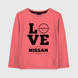Лонгслив хлопковый детский Nissan Love Classic, цвет: коралловый