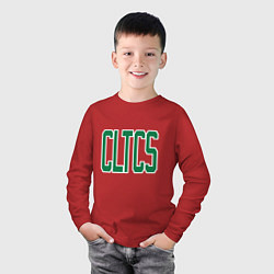 Лонгслив хлопковый детский CLTCS, цвет: красный — фото 2