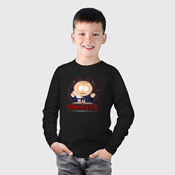 Лонгслив хлопковый детский Картман Намасте, цвет: черный — фото 2