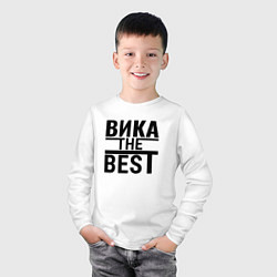 Лонгслив хлопковый детский ВИКА THE BEST, цвет: белый — фото 2