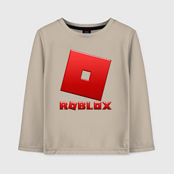 Лонгслив хлопковый детский ROBLOX логотип красный градиент, цвет: миндальный