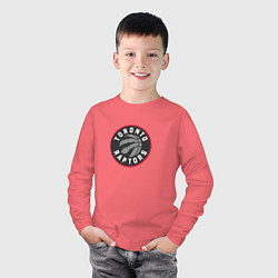Лонгслив хлопковый детский Торонто Рэпторс NBA, цвет: коралловый — фото 2