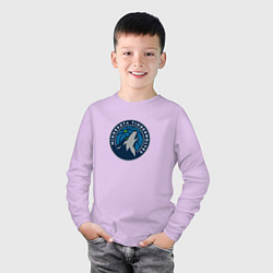 Лонгслив хлопковый детский Миннесота Тимбервулвз NBA, цвет: лаванда — фото 2