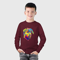 Лонгслив хлопковый детский 2PAC Style, цвет: меланж-бордовый — фото 2