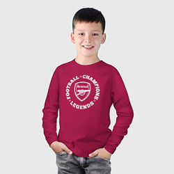 Лонгслив хлопковый детский Символ Arsenal и надпись Football Legends and Cham, цвет: маджента — фото 2