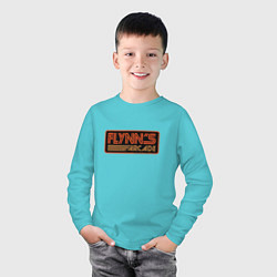 Лонгслив хлопковый детский Flynns Arcade, цвет: бирюзовый — фото 2