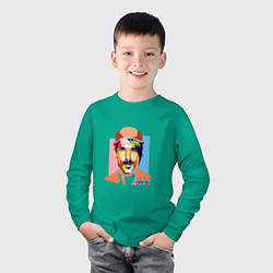 Лонгслив хлопковый детский Anthony Kiedis, цвет: зеленый — фото 2