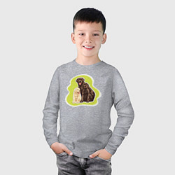 Лонгслив хлопковый детский Лабрадор ретривер Собаки, цвет: меланж — фото 2