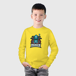 Лонгслив хлопковый детский Сиэтл Кракен НХЛ, цвет: желтый — фото 2