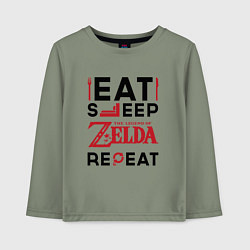 Детский лонгслив Надпись: Eat Sleep Zelda Repeat