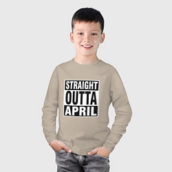 Лонгслив хлопковый детский Прямо из апреля, цвет: миндальный — фото 2