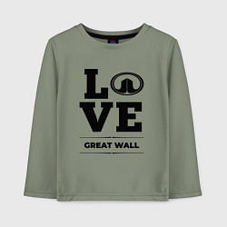 Лонгслив хлопковый детский Great Wall Love Classic, цвет: авокадо