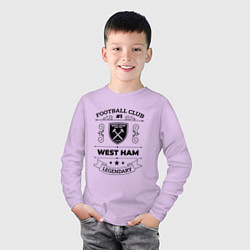 Лонгслив хлопковый детский West Ham: Football Club Number 1 Legendary, цвет: лаванда — фото 2