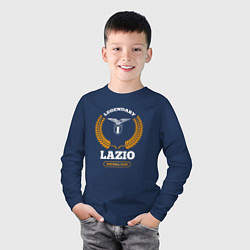 Лонгслив хлопковый детский Лого Lazio и надпись Legendary Football Club, цвет: тёмно-синий — фото 2