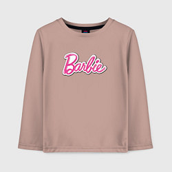 Лонгслив хлопковый детский Barbie logo, цвет: пыльно-розовый