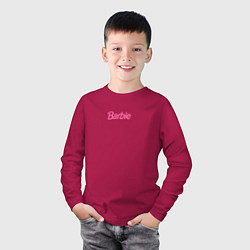 Лонгслив хлопковый детский Barbie mini logo, цвет: маджента — фото 2