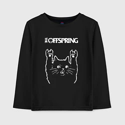 Лонгслив хлопковый детский The Offspring Рок кот, цвет: черный