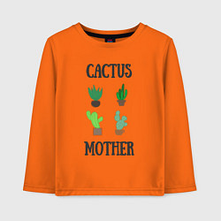 Лонгслив хлопковый детский Cactus Mother, Мать кактусов, цвет: оранжевый