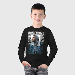 Лонгслив хлопковый детский Noize MC Портрет, цвет: черный — фото 2