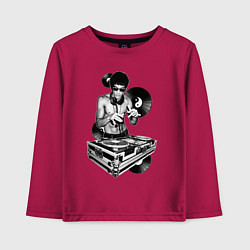 Лонгслив хлопковый детский Bruce Lee - Vinyl Dj, цвет: маджента