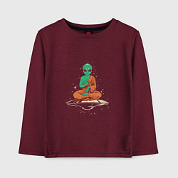 Лонгслив хлопковый детский Space - Yoga, цвет: меланж-бордовый