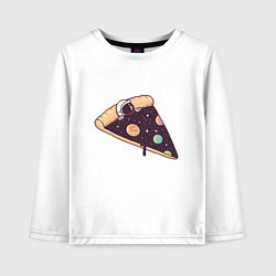Лонгслив хлопковый детский Space - Pizza, цвет: белый