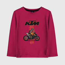 Лонгслив хлопковый детский KTM Moto theme, цвет: маджента